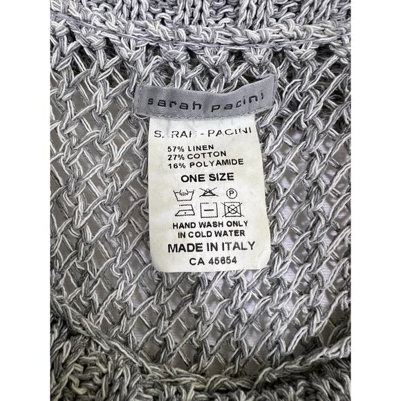 Sarah Pacini Made in Italy Sleeveless Cowl Neck Sweater Dress Gray One Size - Picture 4 of 7
